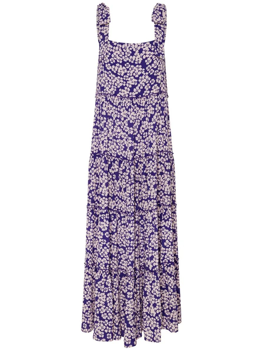 Women's printed holiday dress with straps