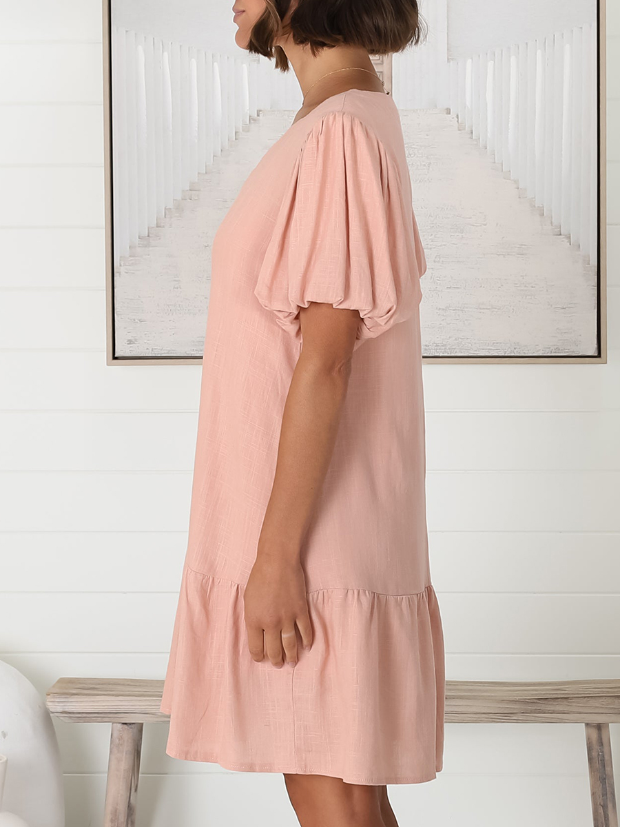 Pink V-neck dress