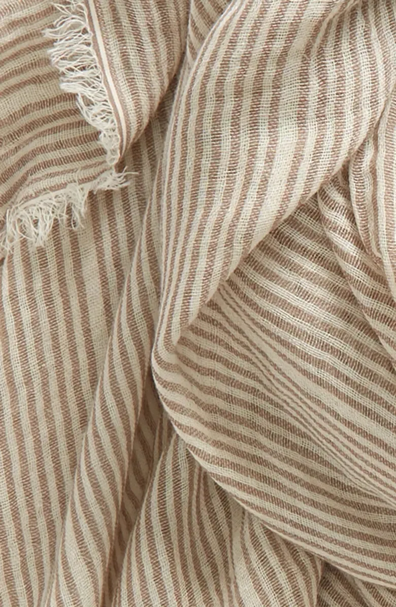 Micro Stripe Cotton Scarf