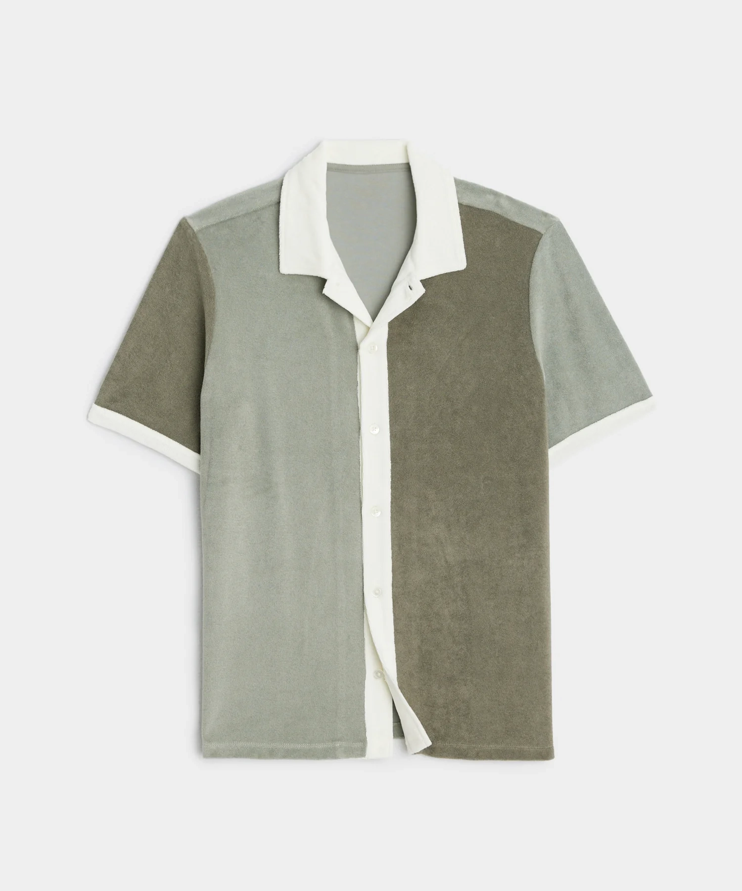 COLORBLOCK TERRY BEACH POLO IN SOFT SAGE