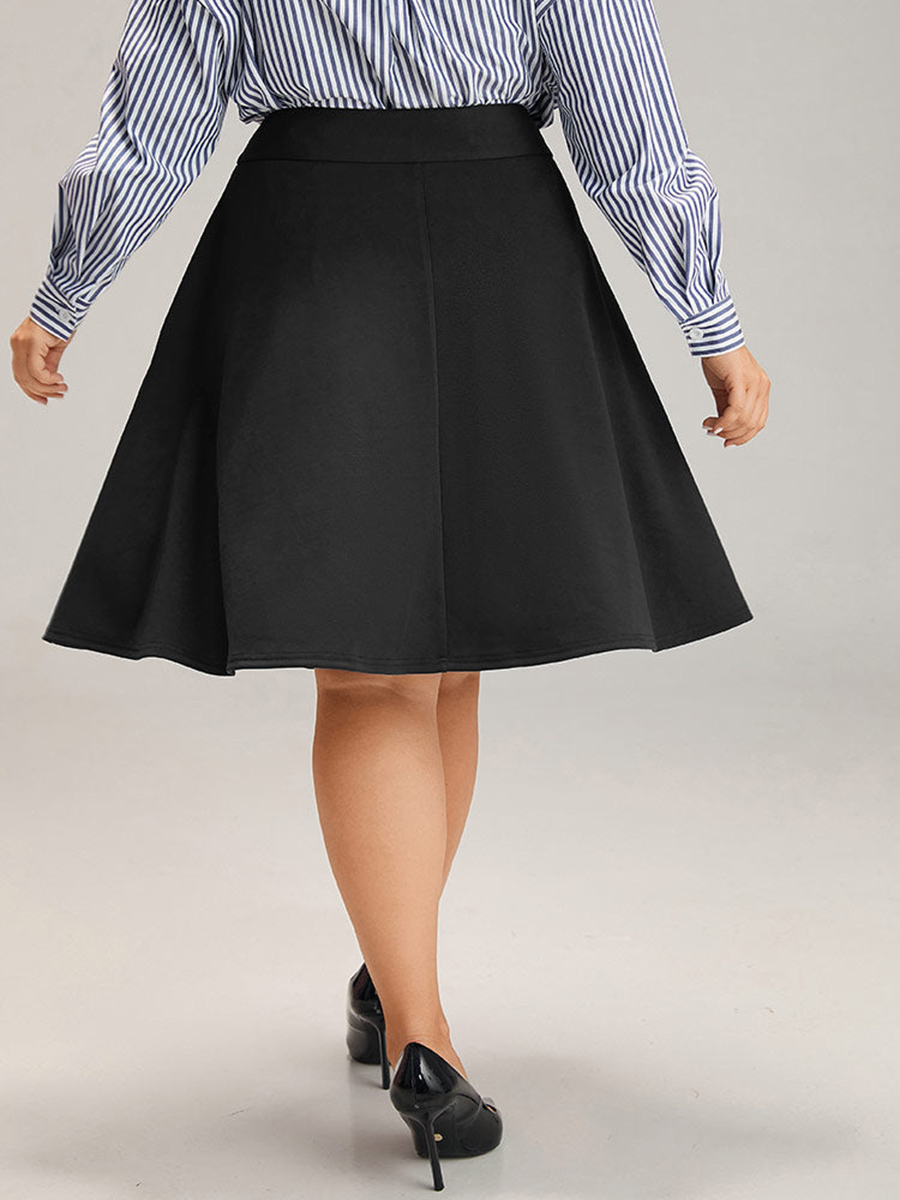 Black elegant umbrella skirt half skirt