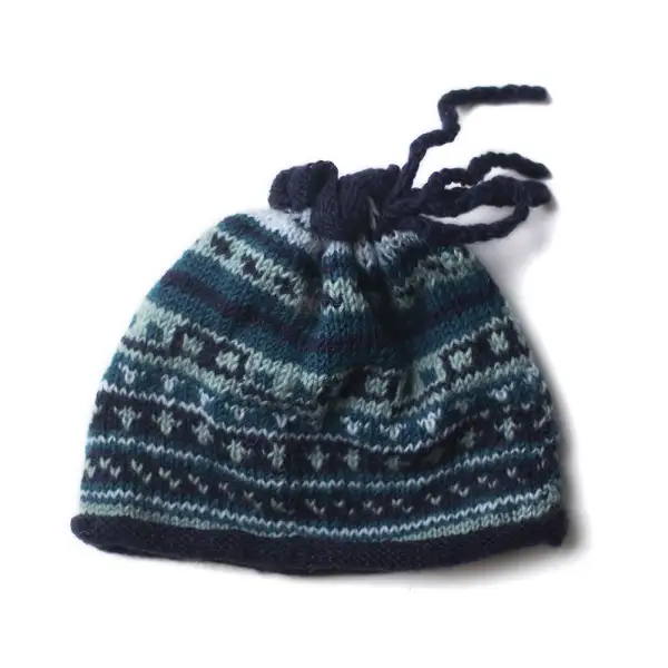 Nordic Stripe Convertible Wool Snood / Hat
