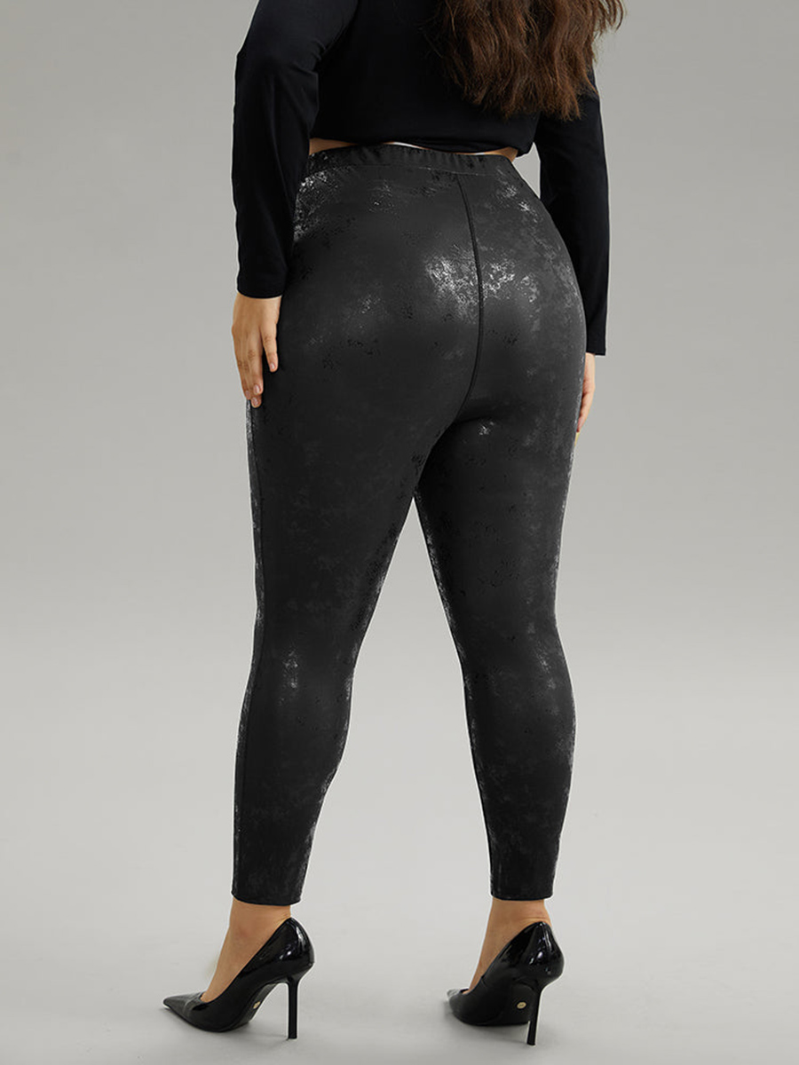 Plus size skinny leather pants for women