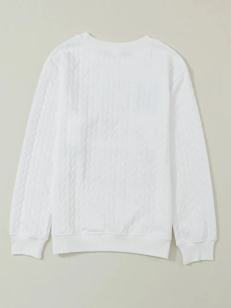 Cable Knit Pullover Sweatshirt