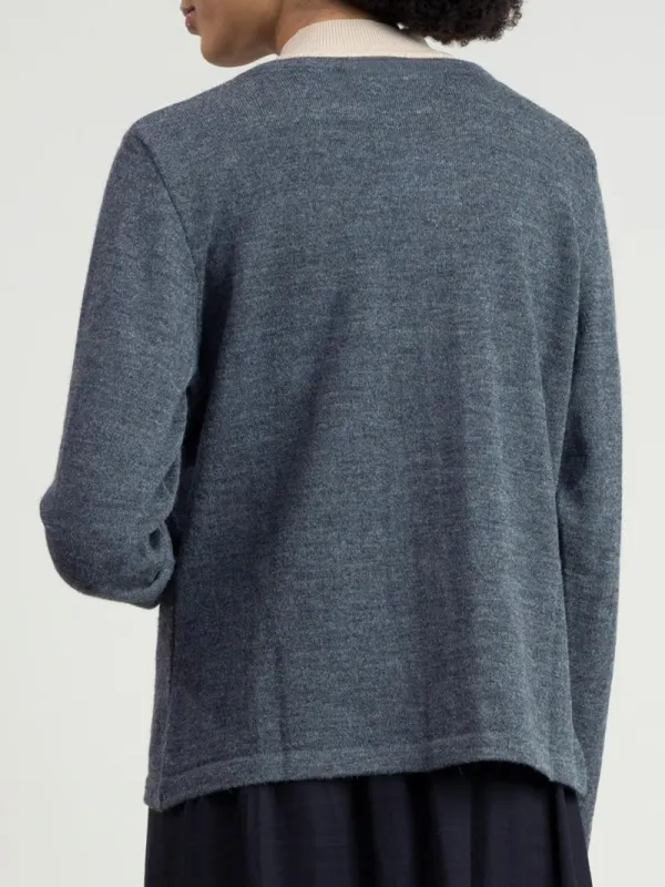 Women's gray woven wool sweater