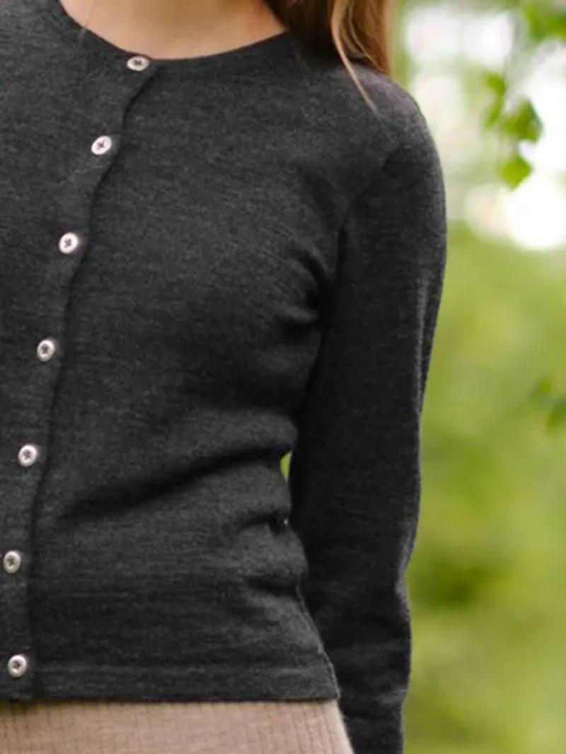 Women's black woven wool sweater