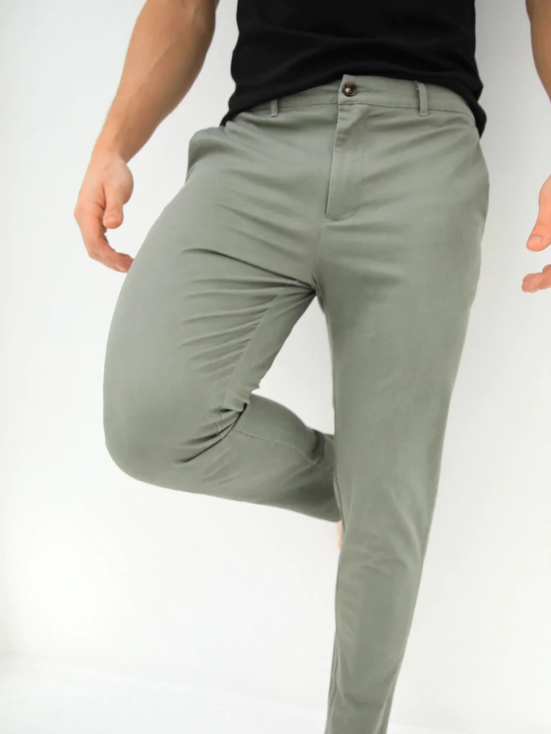 Men's Green Stretch Twill Pants