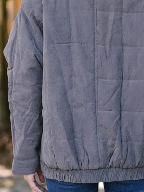 Gray Quilted Jacket