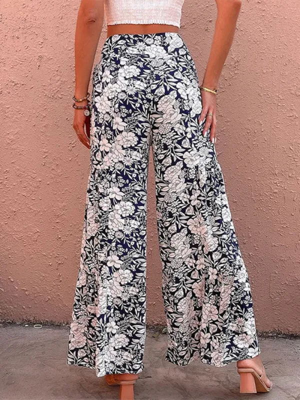 Plant printed casual pants