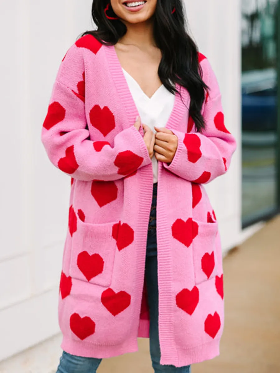 Pink Heart Cardigan