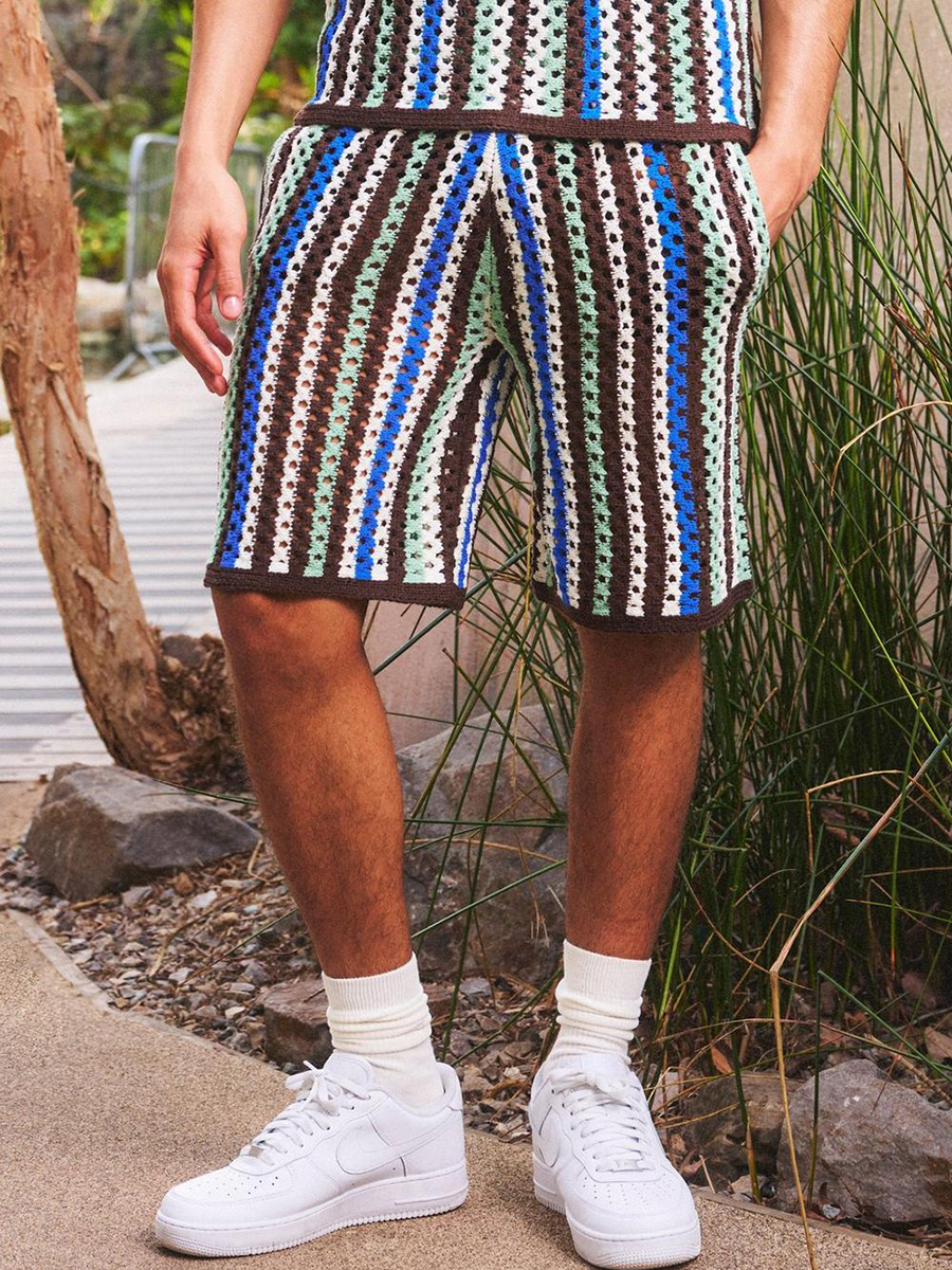 RELAXED OPEN STITCH KNITTED SHORTS