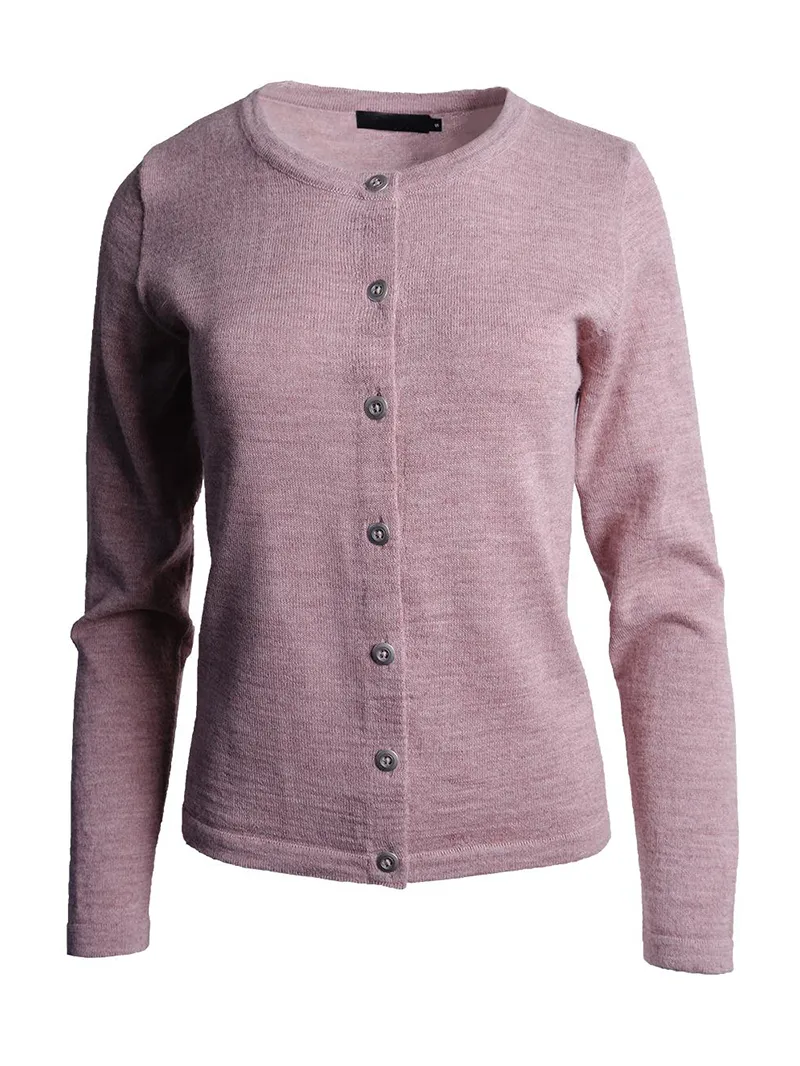 Women's light pink woven wool sweater