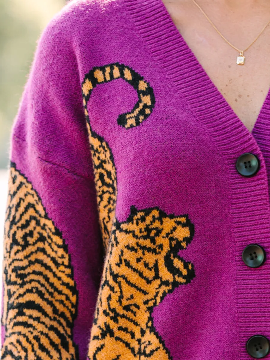 Purple Tiger Cardigan