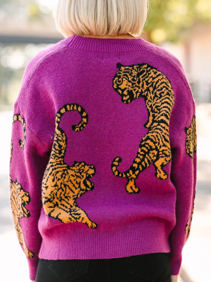 Purple Tiger Cardigan