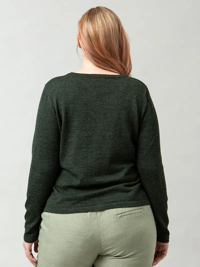 Women's green knitted sweater