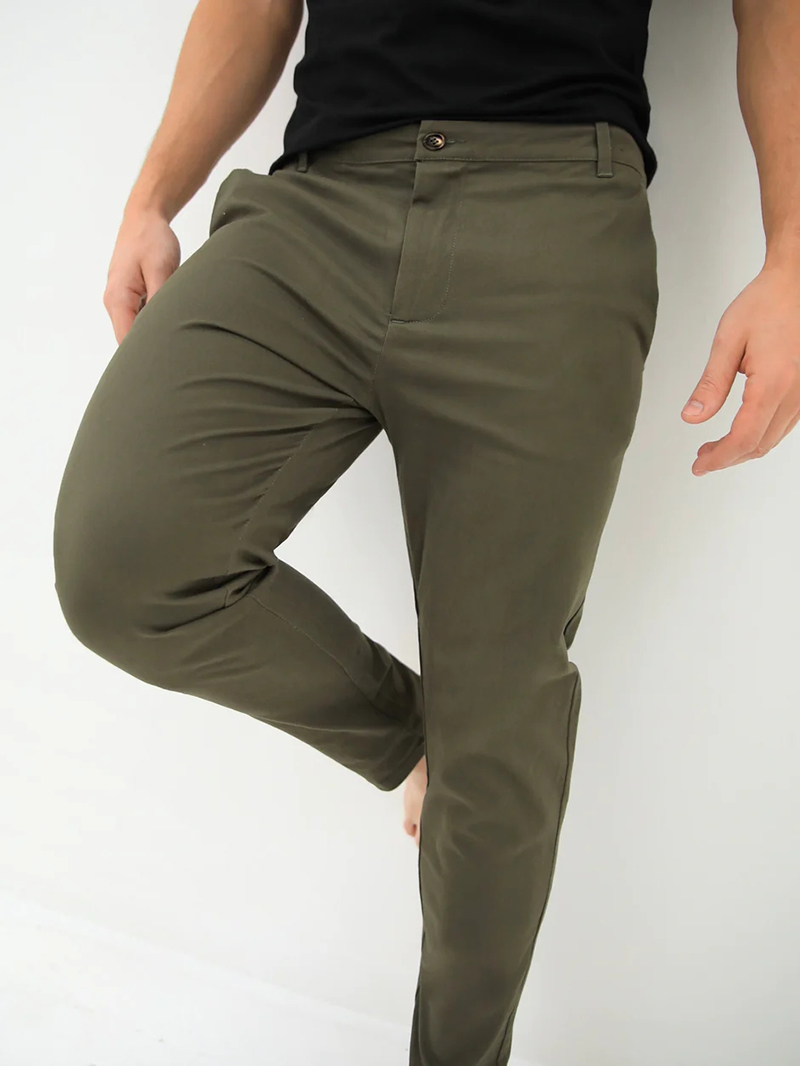 Green Stretch Twill Men's Pants