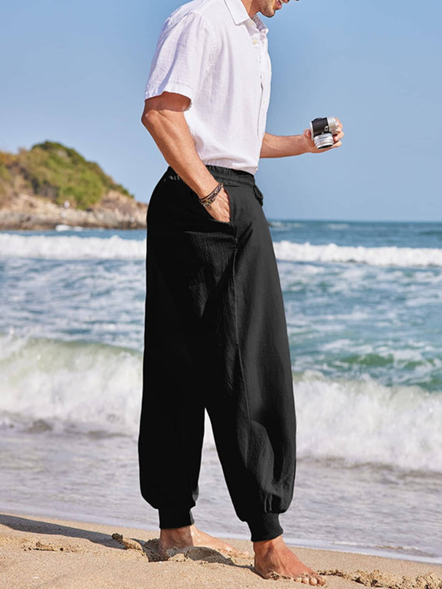 Linen Beach Yoga Trousers - Lightweight & Breathable