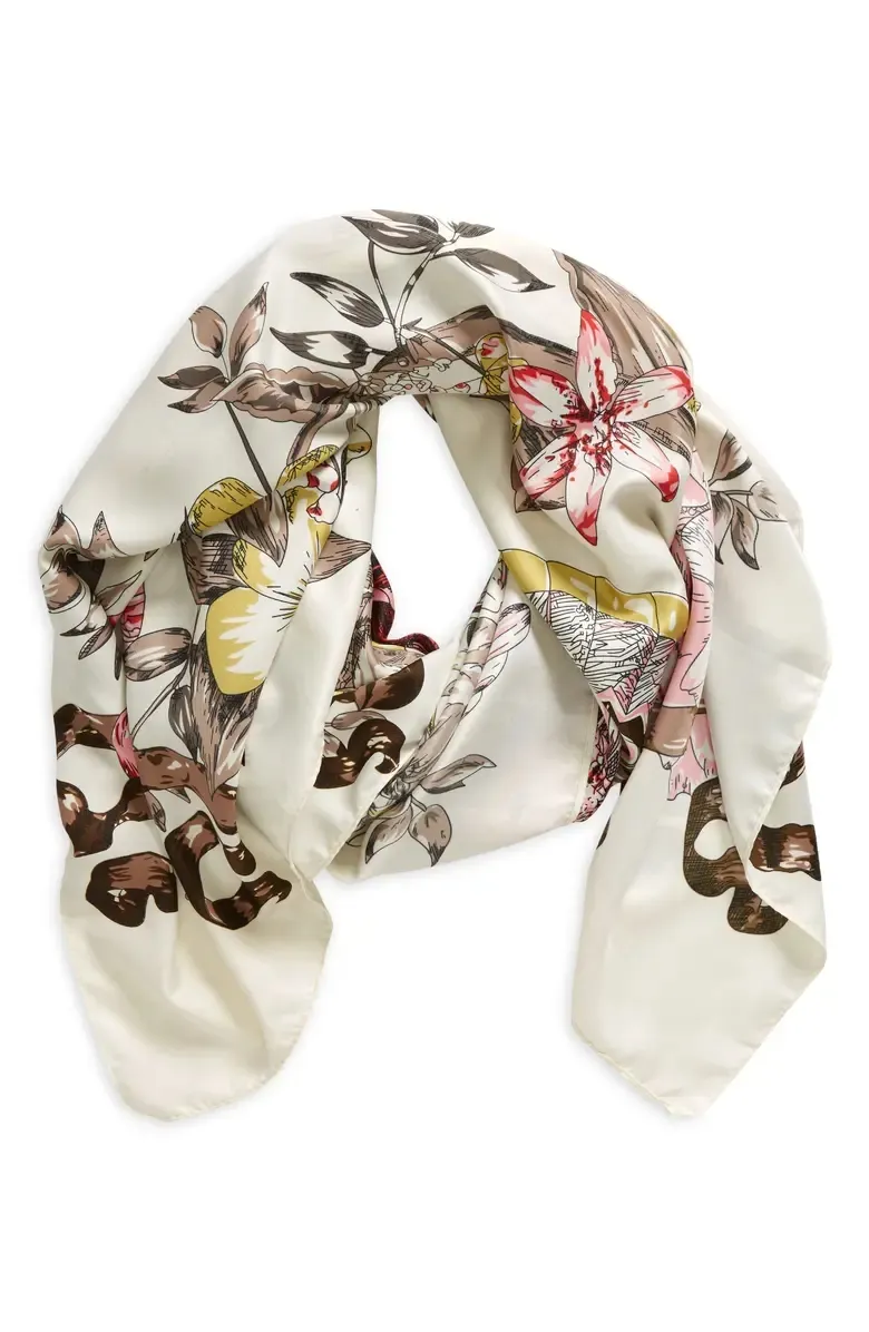 Butterfly Floral Print Scarf
