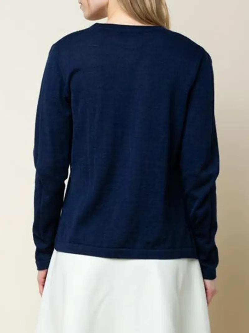 Women's blue elegant knitted sweater