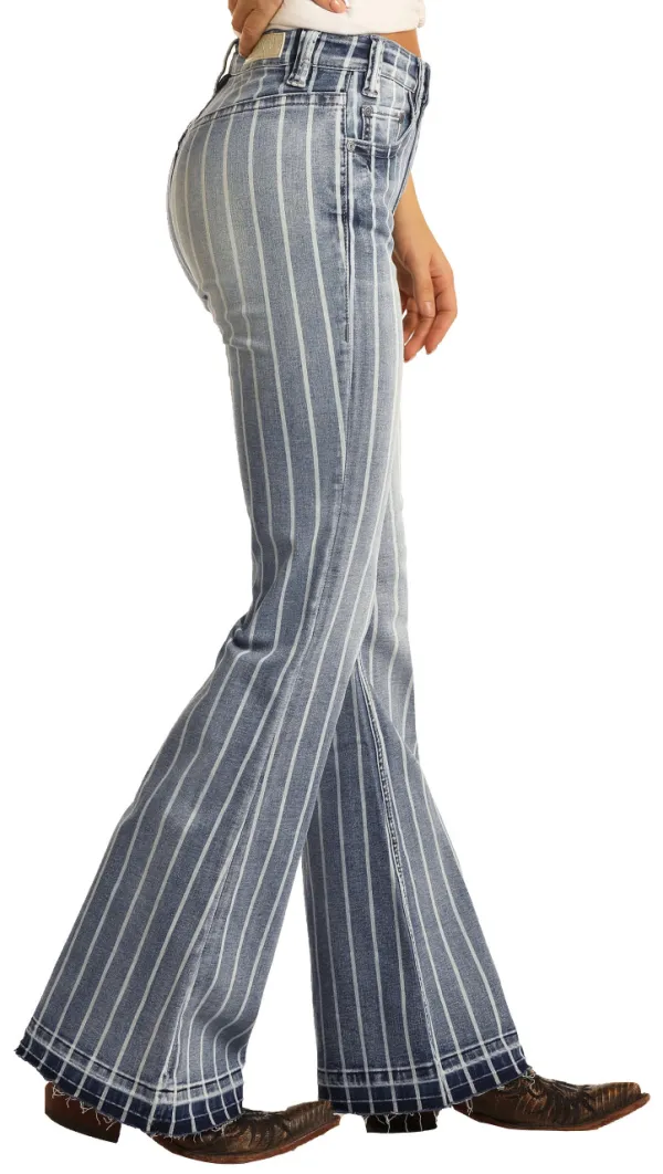 High Rise Extra Stretch Striped Trouser Jeans